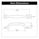 Cabinet Pull 3-3/4 Inch (96mm) Center to Center - Refined Rustic Collection