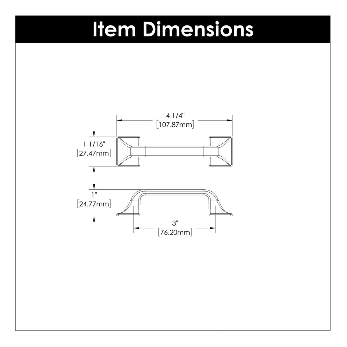 Cabinet Pull 3 Inch Center to Center - Hickory Hardware