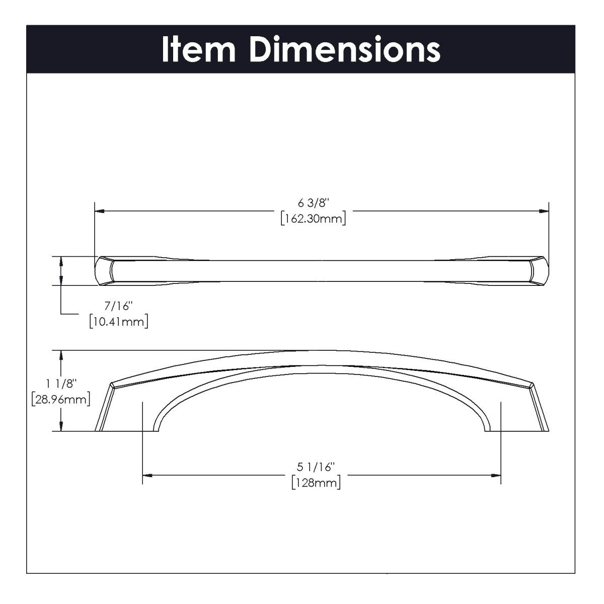 Cabinet Pull 5-1/16 Inch (128mm) Center to Center - Greenwich Collection