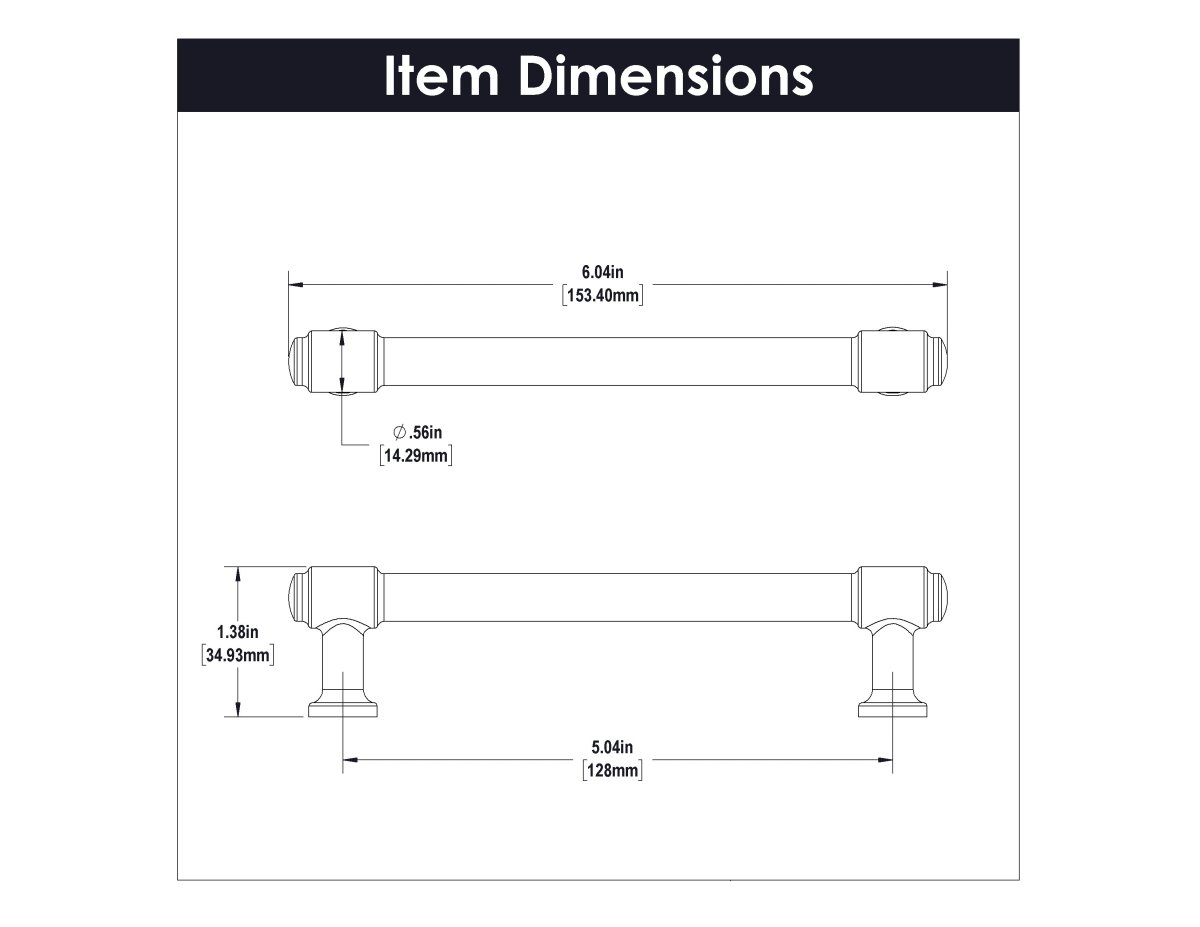 Cabinet Pull 5-1/16 Inch (128mm) Center to Center - Hickory Hardware