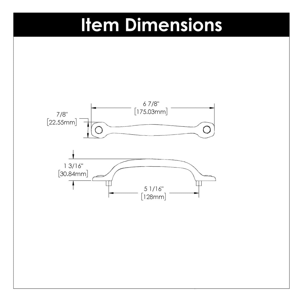 Cabinet Pull - 5-1/16 Inch (128mm) Center to Center - Hickory Hardware
