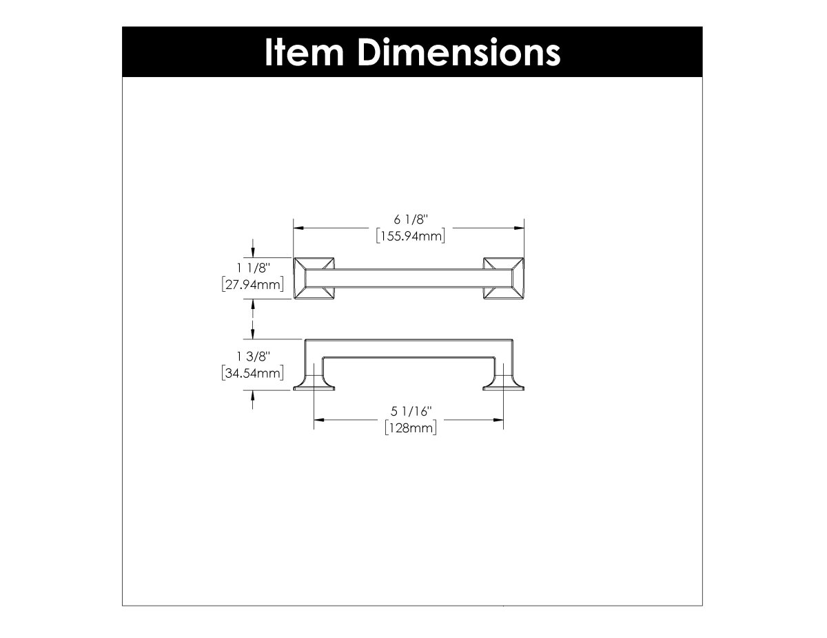 Cabinet Pull 5-1/16 Inch (128mm) Center to Center - Studio Collection