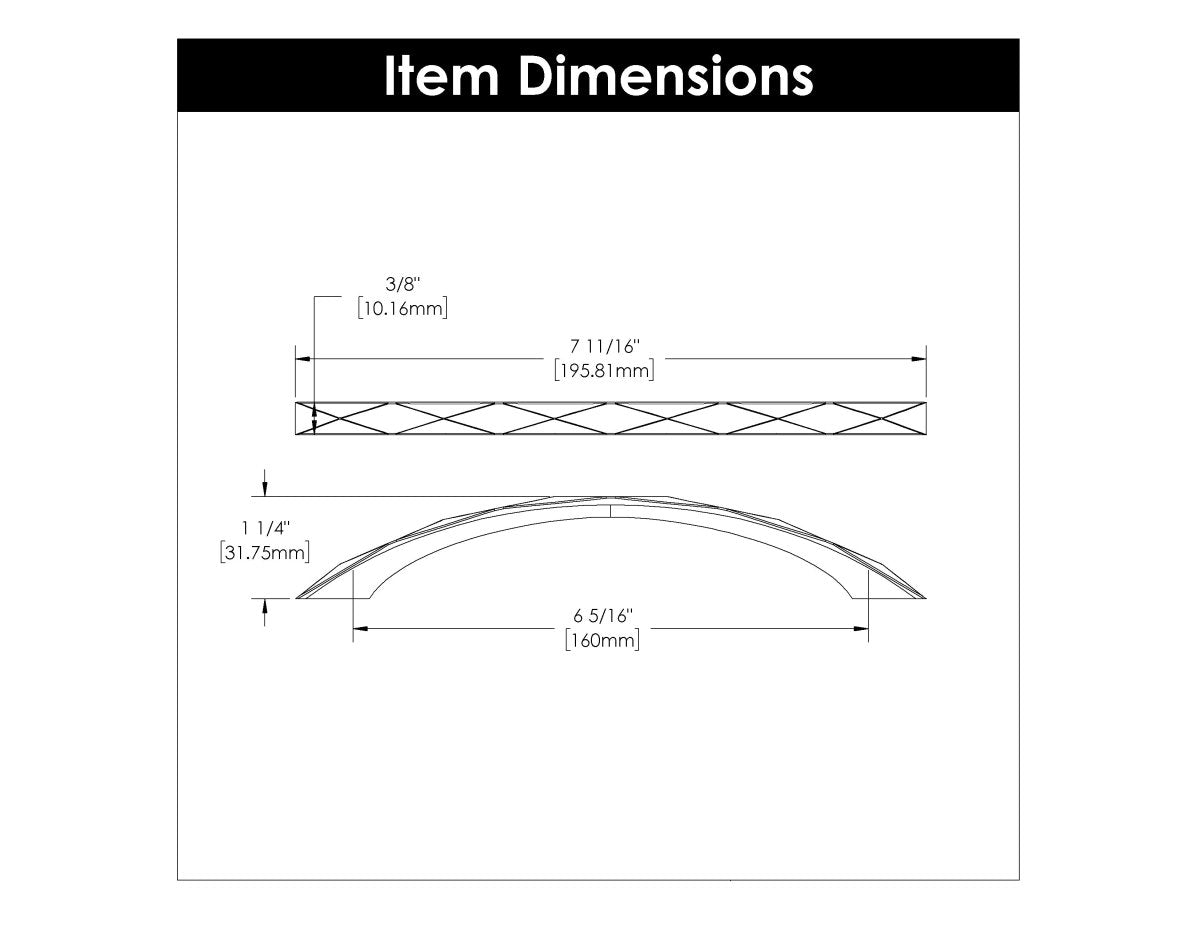 Cabinet Pull 6-5/16 Inch (160mm) Center to Center - Hickory Hardware