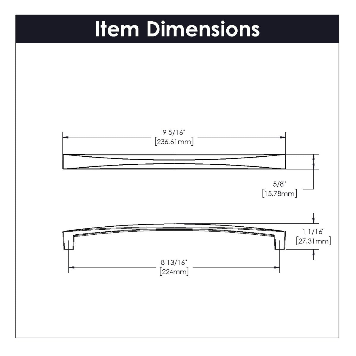 Cabinet Pull 8-13/16 Inch (224mm) Center to Center