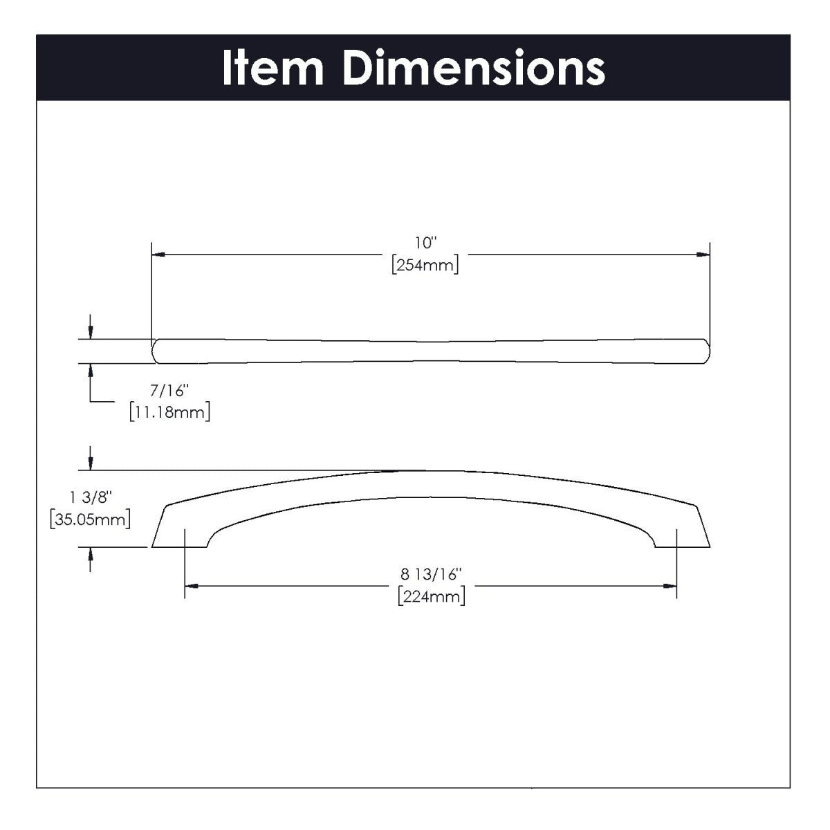 Cabinet Pull 8-13/16 Inch (224mm) Center to Center - Greenwich Collection
