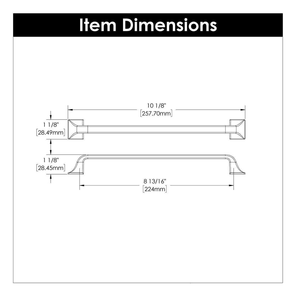 Cabinet Pull 8-13/16 Inch (224mm) Center to Center - Hickory Hardware