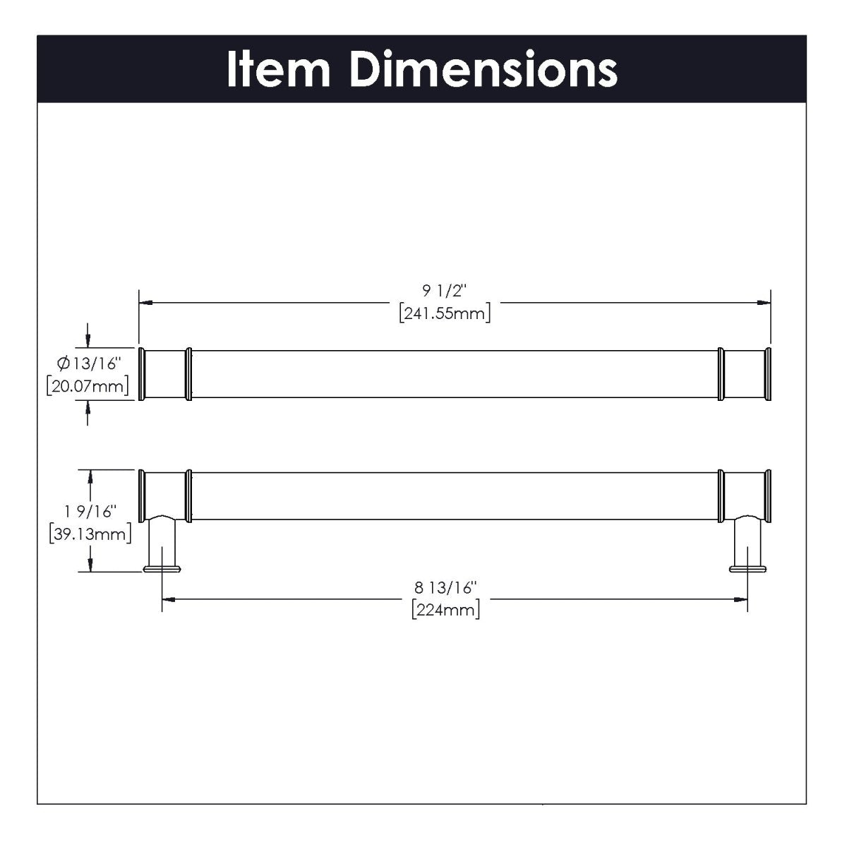 Cabinet Pull 8-13/16 Inch (224mm) Center to Center - Midway Collection