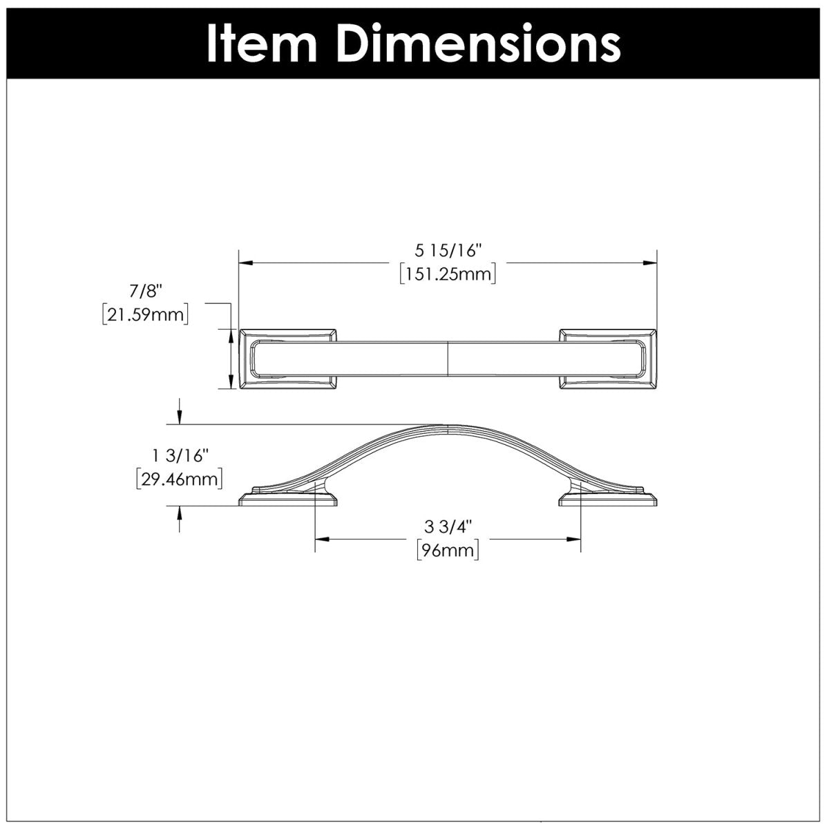 Cabinet Pulls 3-3/4 Inch (96mm) Center to Center - Hickory Hardware