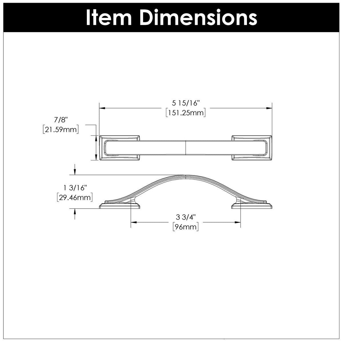 Cabinet Pulls 3-3/4 Inch (96mm) Center to Center - Hickory Hardware