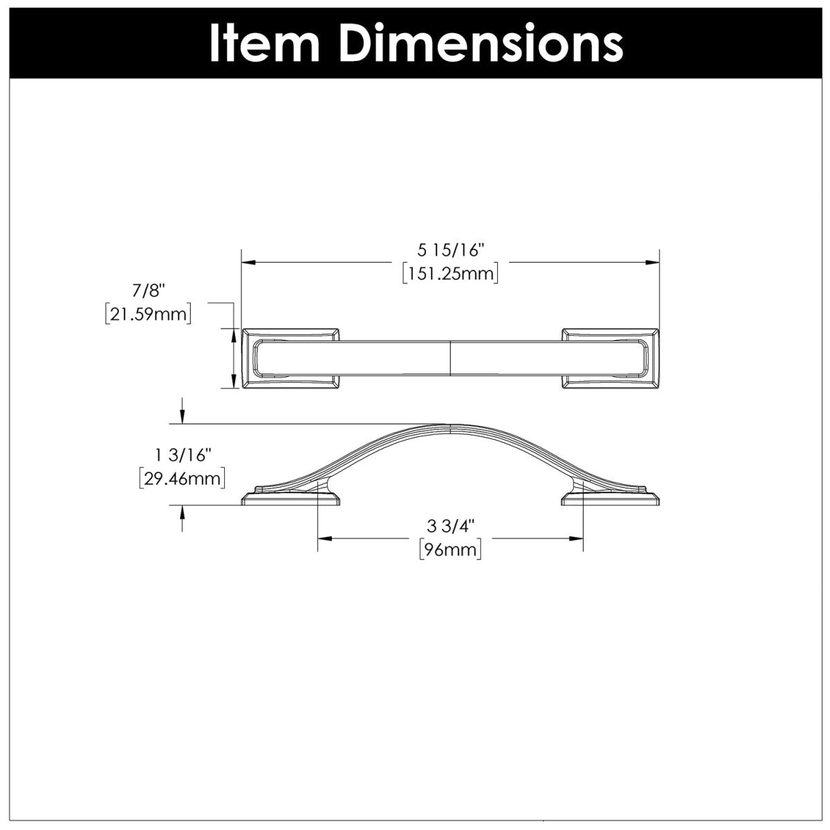 Cabinet Pulls 3-3/4 Inch (96mm) Center to Center - Hickory Hardware