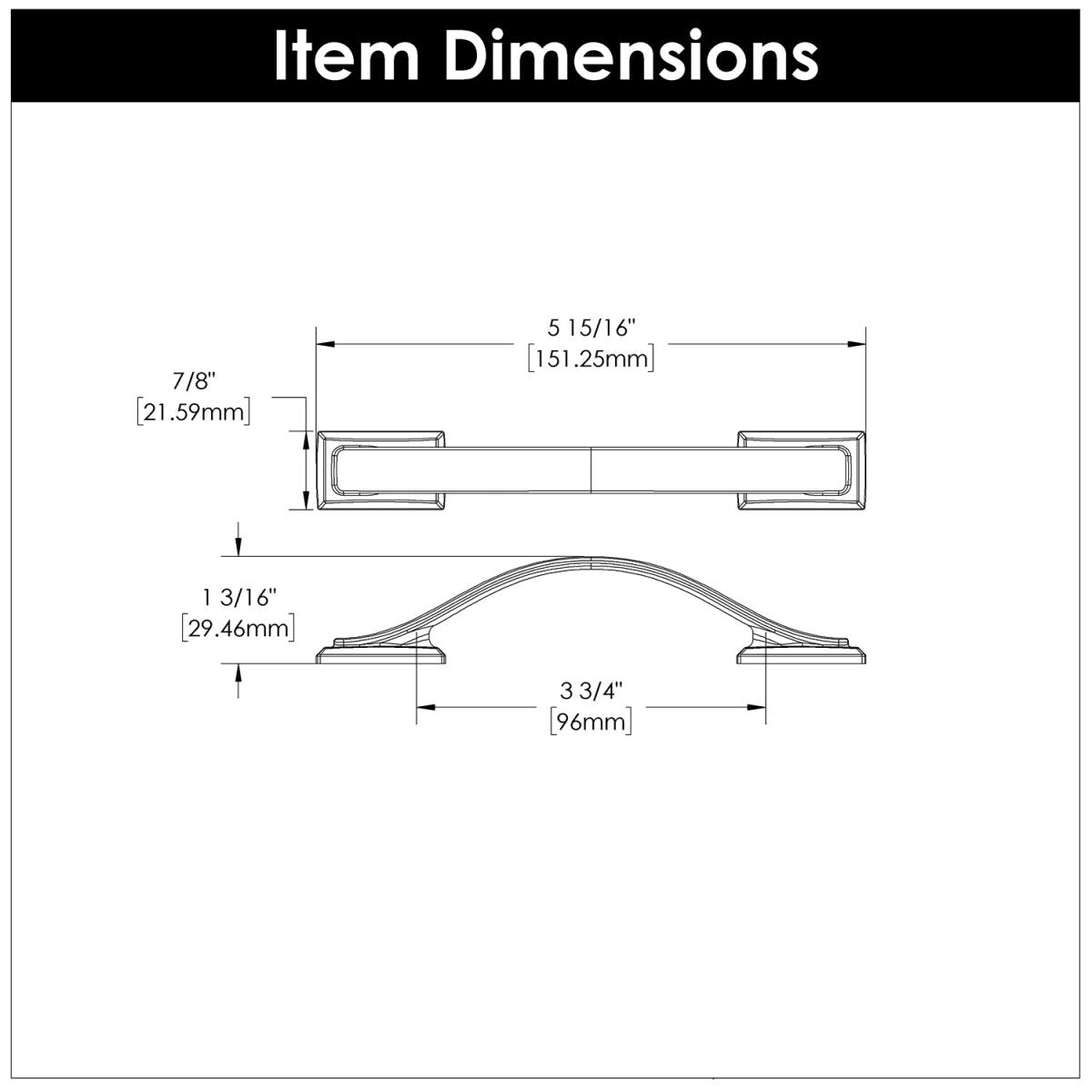Cabinet Pulls 3-3/4 Inch (96mm) Center to Center - Hickory Hardware