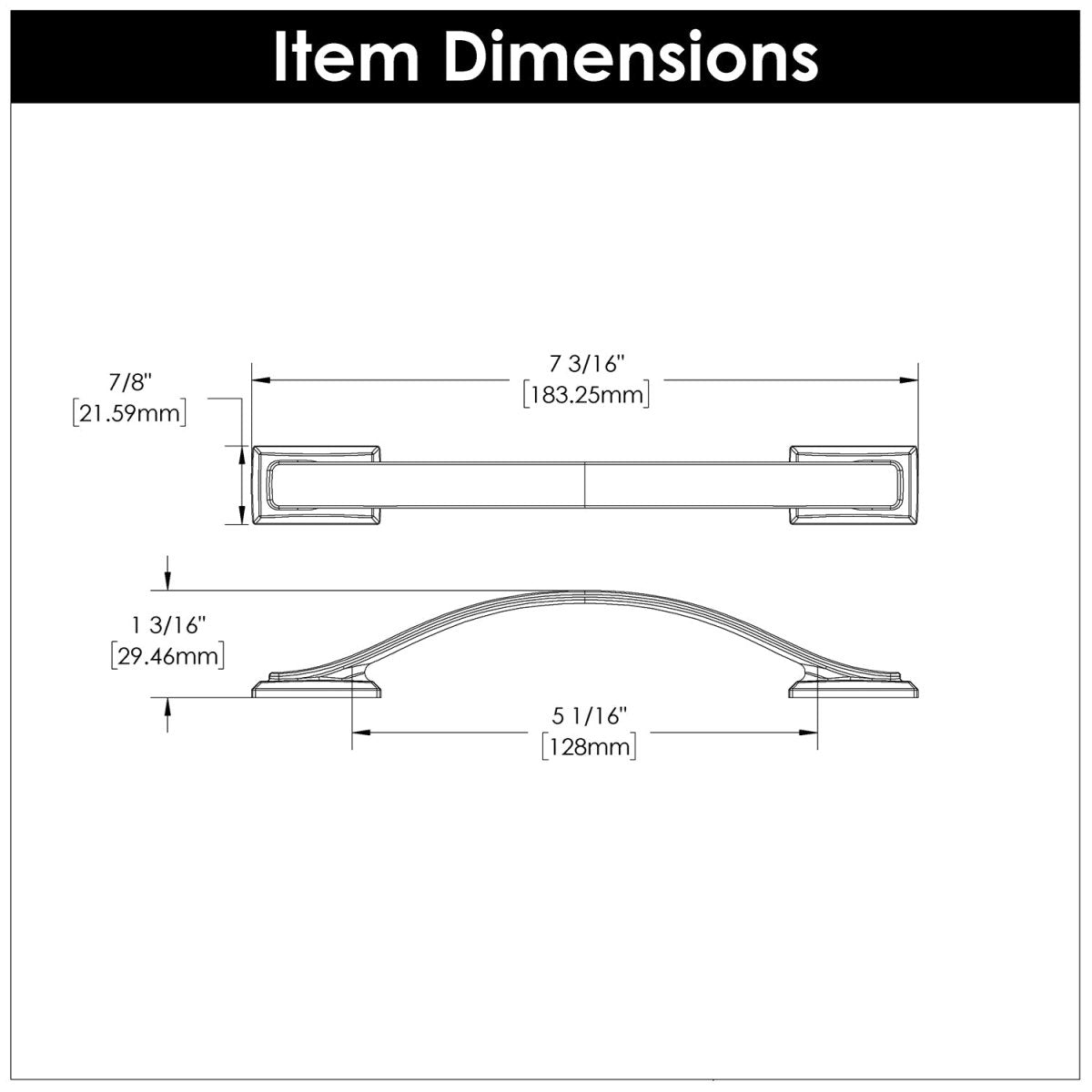 Cabinet Pulls 5-1/16 Inch (128mm) Center to Center - Hickory Hardware