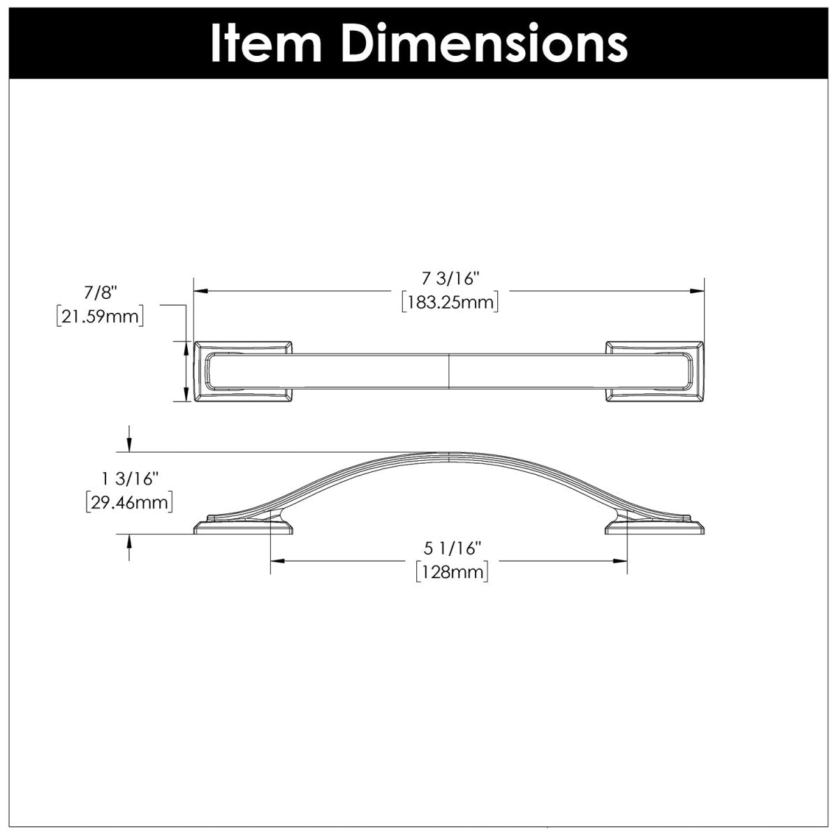 Cabinet Pulls 5-1/16 Inch (128mm) Center to Center - Hickory Hardware