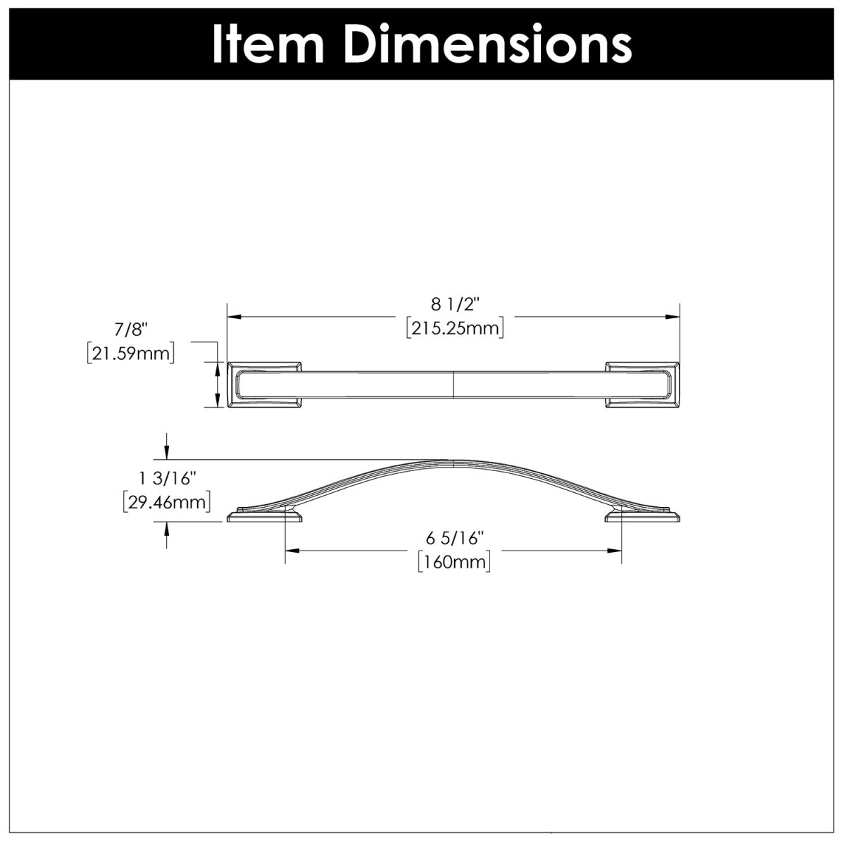 Cabinet Pulls 6-5/16 Inch (160mm) Center to Center - Hickory Hardware
