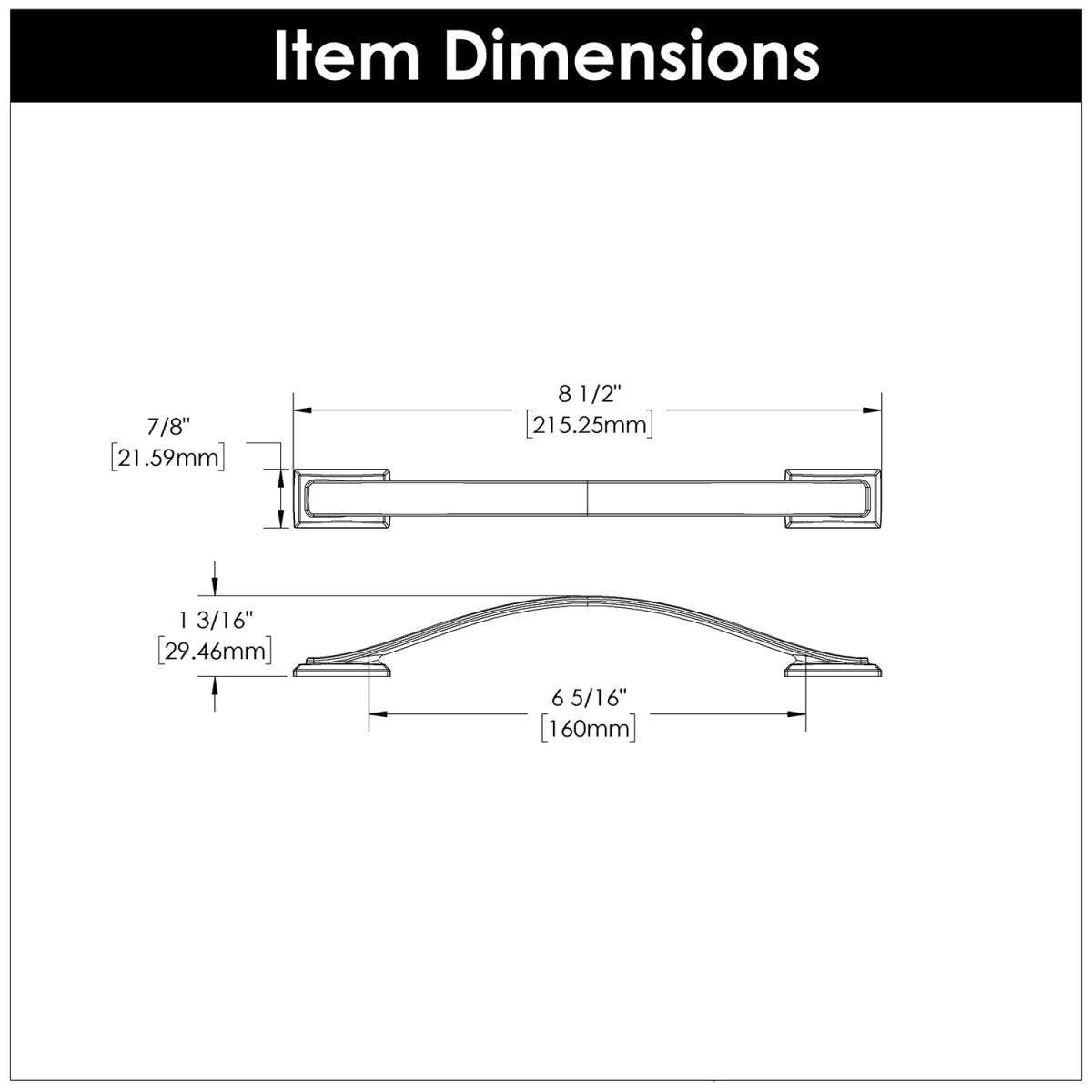Cabinet Pulls 6-5/16 Inch (160mm) Center to Center - Hickory Hardware