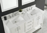 Calacatta Quartz White Bathroom Vanity Sink Top