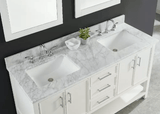 Carrara White Marble Rectangular Bathroom Vanity Sink Top