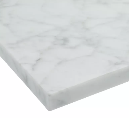 Carrara White Marble Rectangular Bathroom Vanity Sink Top