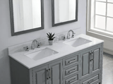 Carrara White Quartz Rectangular Bathroom Vanity Sink Top