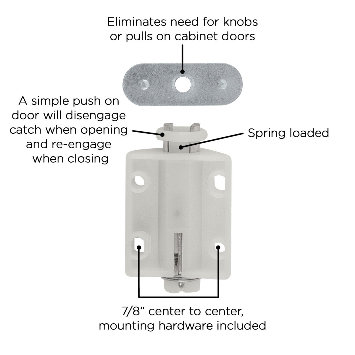 Catch 7/8 Inch Center to Center - Hickory Hardware