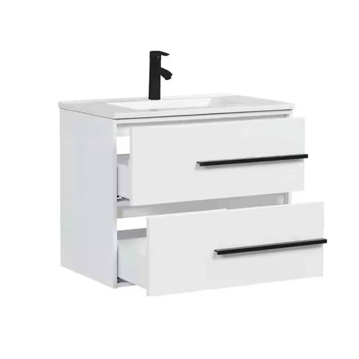 Cecilia 30 In. White Floating Bathroom Vanity with Cultured Marble Sink Top