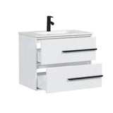 Cecilia 30 In. White Floating Bathroom Vanity with Cultured Marble Sink Top