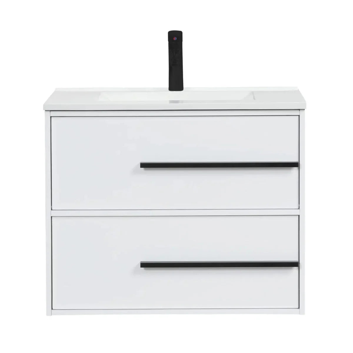 Cecilia 30 In. White Floating Bathroom Vanity with Cultured Marble Sink Top
