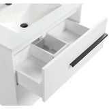 Cecilia 30 In. White Floating Bathroom Vanity with Cultured Marble Sink Top