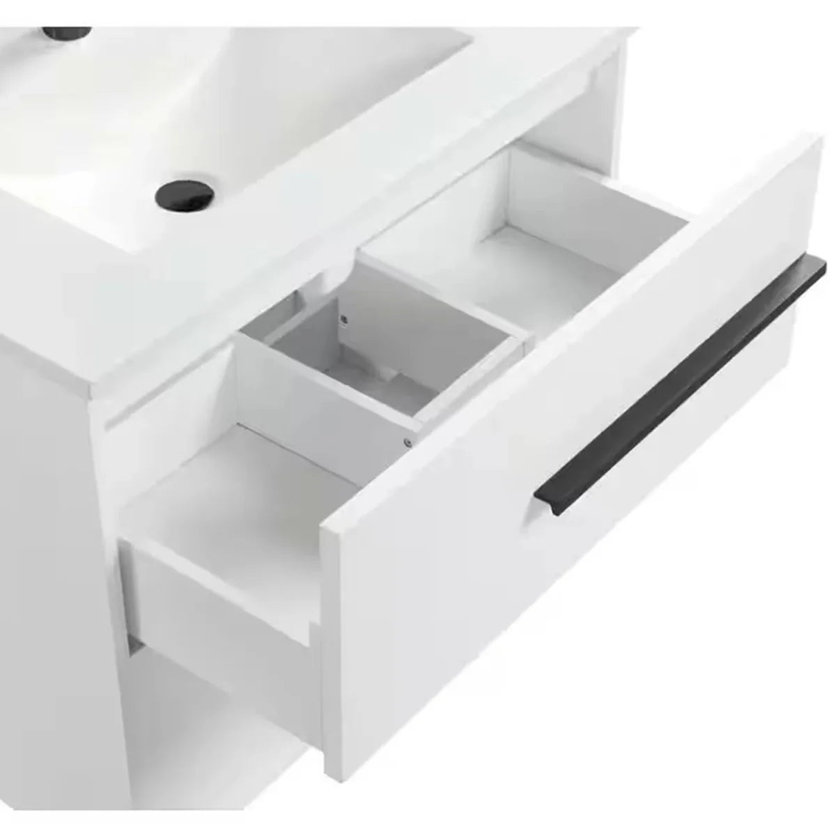 Cecilia 30 In. White Floating Bathroom Vanity with Cultured Marble Sink Top