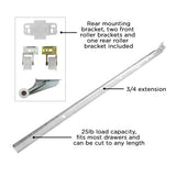 Center Undermount Drawer Slides Mono Rail 3/4 Extension Cadmium - Hickory Hardware