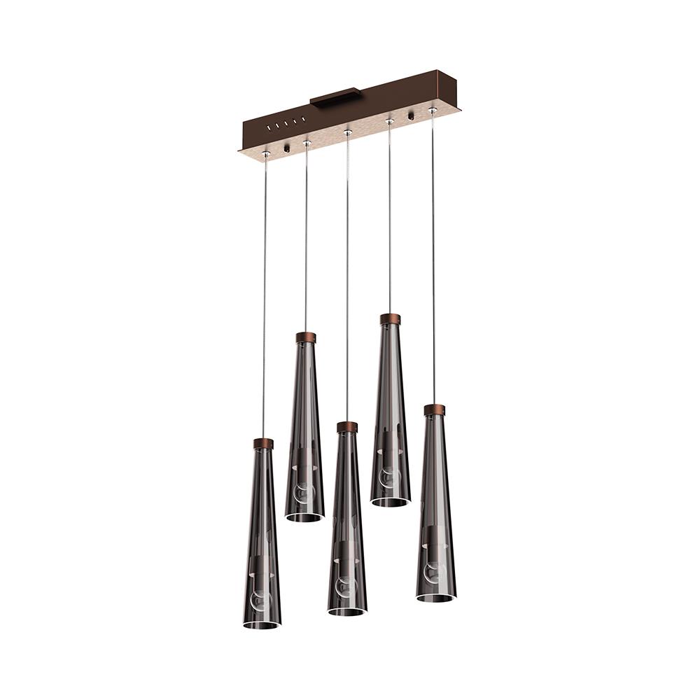 5-lights, Dining Room Lighting Fixtures Pendant, 25W, 3000K, 1250LM, Hanging Light with Wires For Kitchen Island Dining Room Living Room Cafe Pub