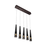 5-lights, Dining Room Lighting Fixtures Pendant, 25W, 3000K, 1250LM, Hanging Light with Wires For Kitchen Island Dining Room Living Room Cafe Pub