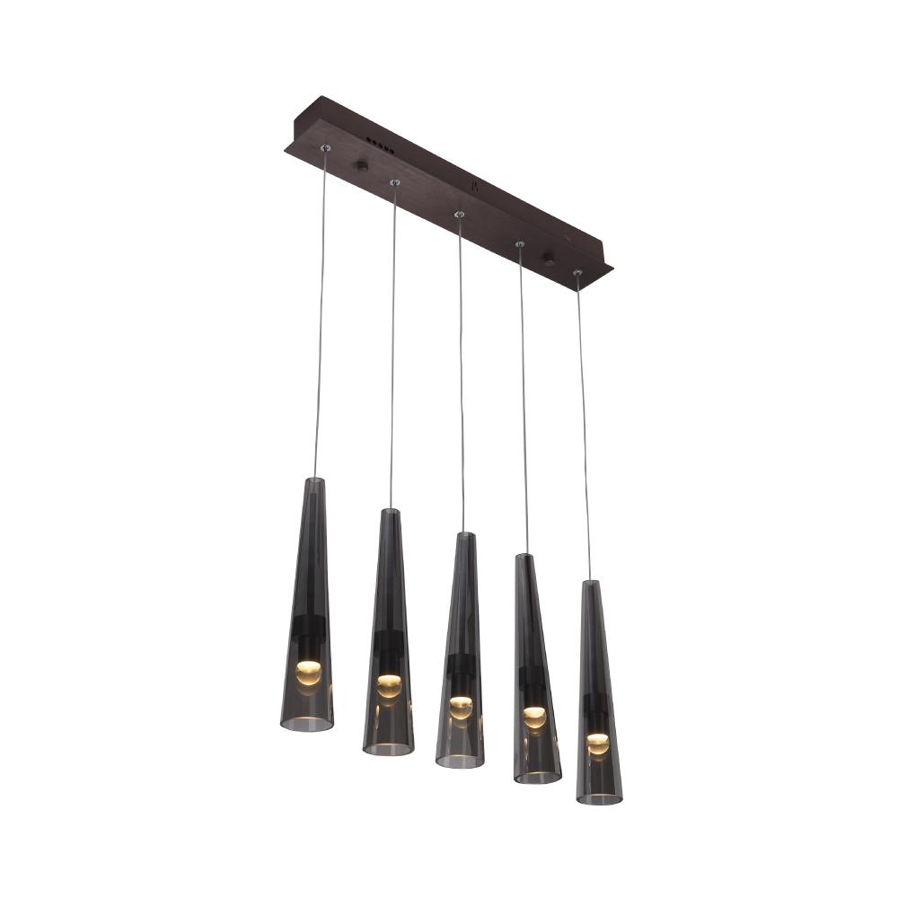 5-lights, Dining Room Lighting Fixtures Pendant, 25W, 3000K, 1250LM, Hanging Light with Wires For Kitchen Island Dining Room Living Room Cafe Pub