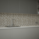 Clipped Diamond Impero Reale Honed Marble Mosaic