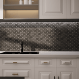 Clipped Diamond Stark Carbon Polished Marble Mosaic