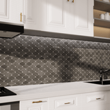 Clipped Diamond Stark Carbon Polished Marble Mosaic