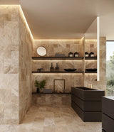 Cobble Stone Pattern Set Picasso Brushed & Chiseled Travertine