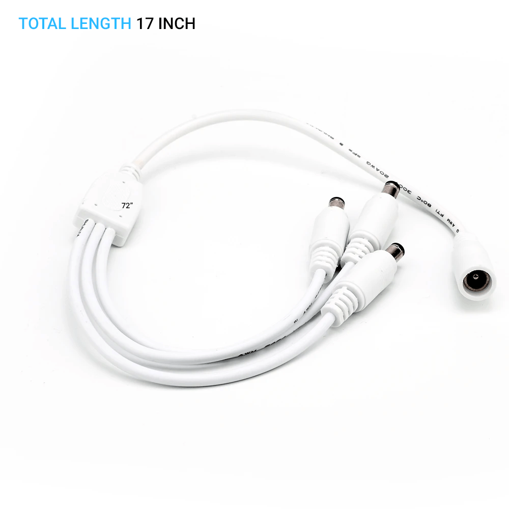 Compact Power Supply 1 to 3 Splitter Cable