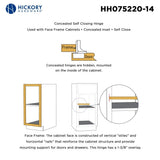 Concealed Door Hinges 1-3/8 Inch Overlay Face Frame Self-Close (2 Hinges/Per Pack) in Polished Nickel - Hickory Hardware