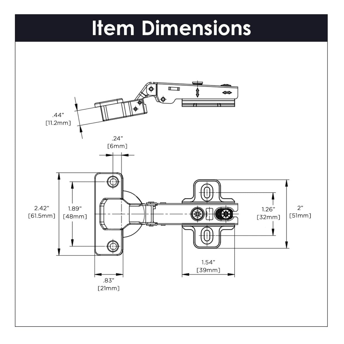 Concealed Hinge Full Overlay Frameless Self-Close in Polished Nickel - Hickory Hardware