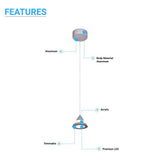 Cone Pendant Lighting, 5W, 3000K (Warm White), Dimmable, Hanging Lights,
