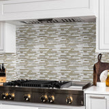 Creme Brulee Random Strip Glass Stone Blend Mosaic