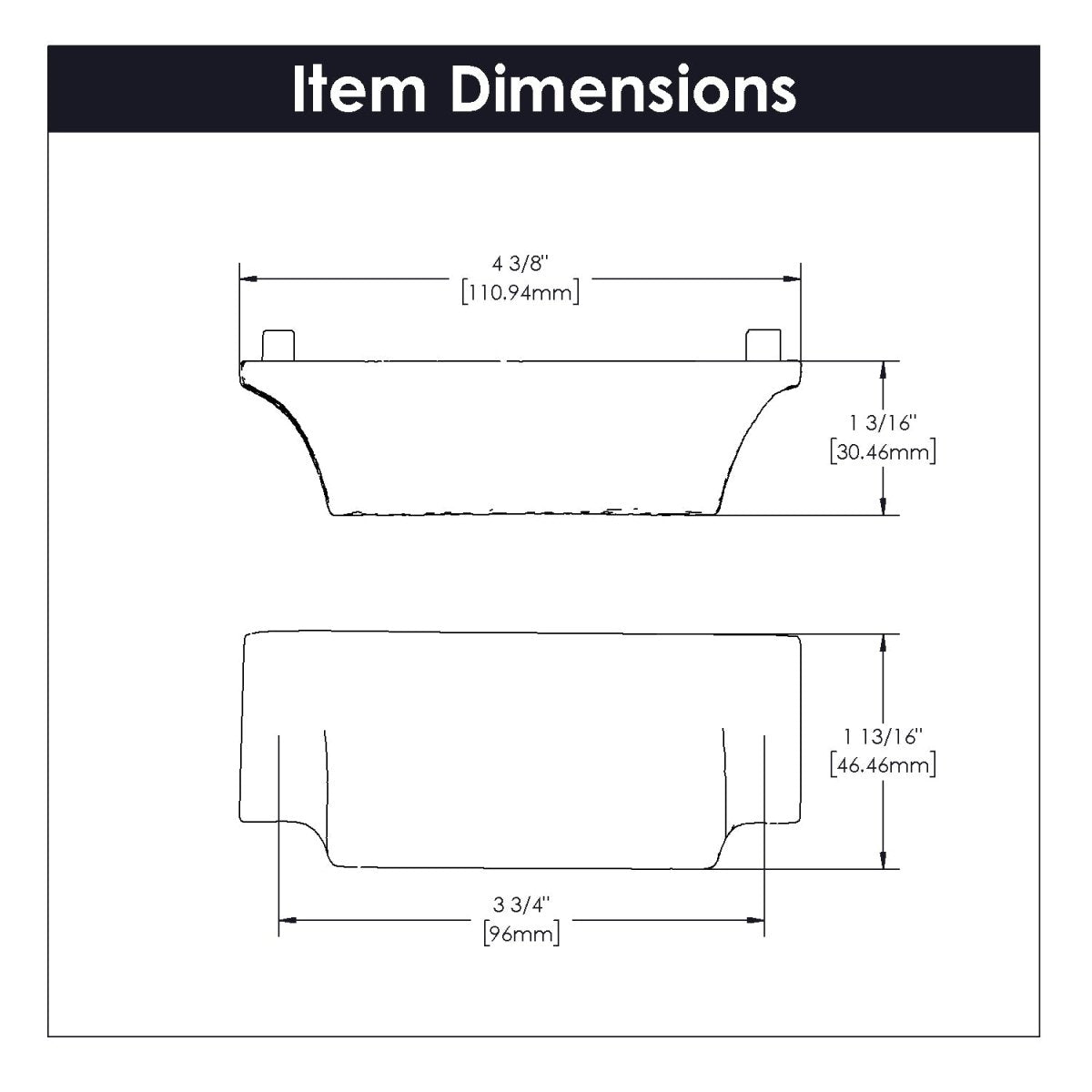 Cup Cabinet Pulls 3-3/4 Inch (96mm) Center to Center - Hickory Hardware - Mountain Lodge Collection