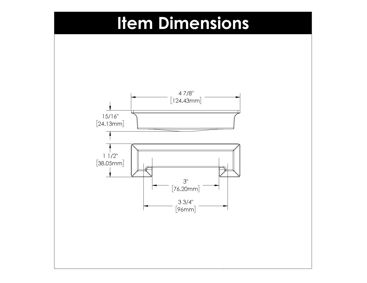 Cup Cabinet Pulls 3 Inch & 3-3/4 Inch (96mm) Center to Center - Hickory Hardware - Studio Collection
