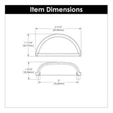Cup Pulls on Cabinet Doors 3 Inch Center to Center - Hickory Hardware - Williamsburg Collection