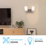 Cylinder Shape Bathroom Light Fixtures with Frosted Glass Shades, 2-Light/3-Light/4-Light, Wall Mount, Vanity Lighting