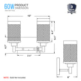 Cylinder Shape Bathroom Light Fixtures with Frosted Glass Shades, 2-Light/3-Light/4-Light, Wall Mount, Vanity Lighting