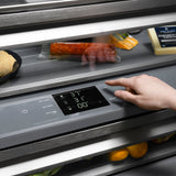 ZLINE Autograph Edition 30 in. 16.1 cu. ft. Panel Ready Built-In Bottom Freezer Refrigerator with Water Dispenser and Ice Maker with Graphite Gray Interior and Polished Gold Accents (GRBIVZ-30-G)