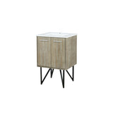 Lancy 24 in. Rustic Acacia  Freestanding Bathroom Vanity with White Quartz Top, and White Square Sink