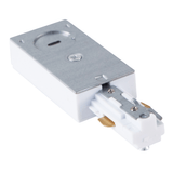 Decorative Lighting Live End System Track – 3-Wire Single Circuit Track with End Cap in White Finish